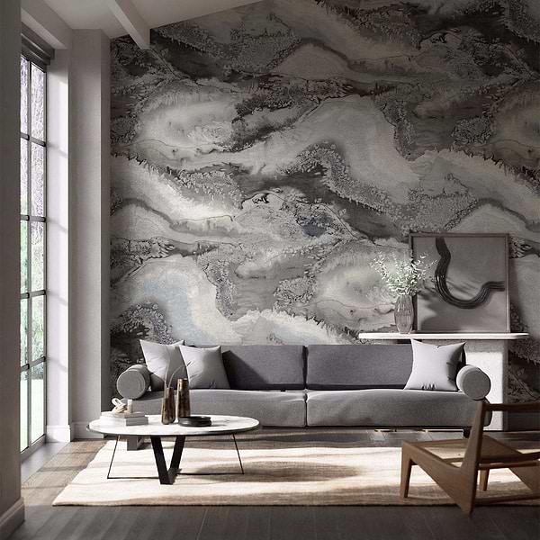 Reflected Obsidian-Behang-Tapete-Harlequin-Selected Wallpapers