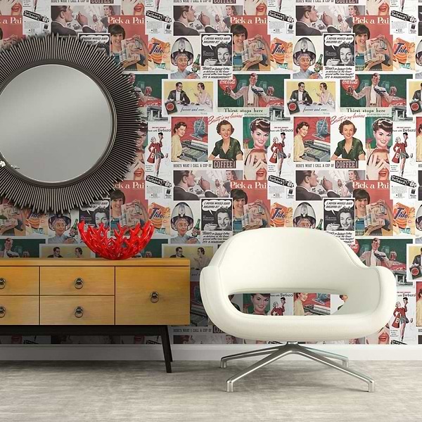 Retro Ads-behang-Tapete-Mind the Gap-Selected Wallpapers