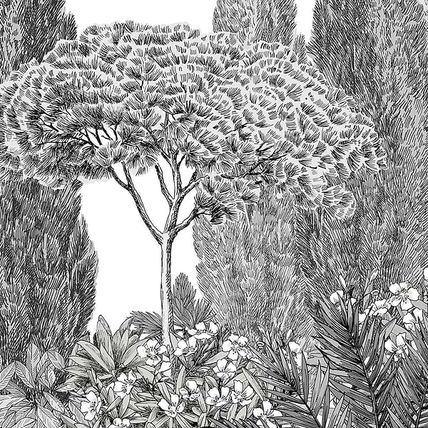 Riviera Grisaille-behang-Tapete-Isidore Leroy-Sample-06243301-Selected Wallpapers