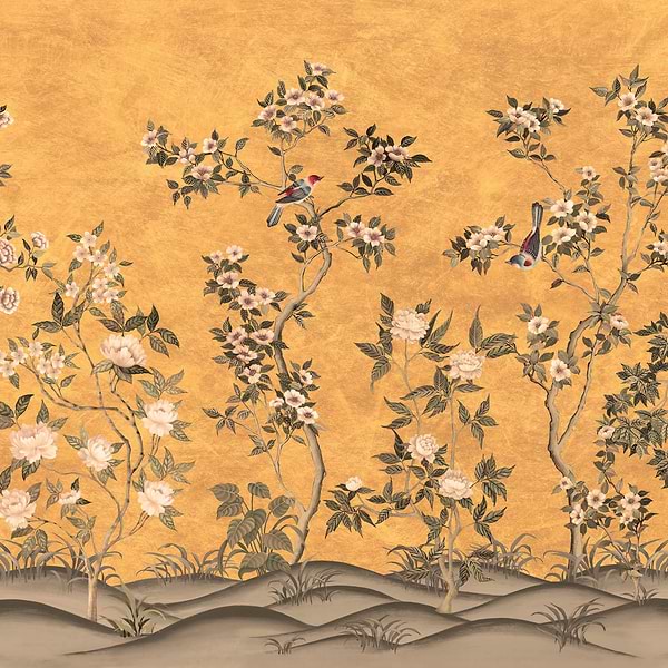 Romance-Tapete-Presence-Gold-Silk Vinyl-PS101/01-Selected Wallpapers
