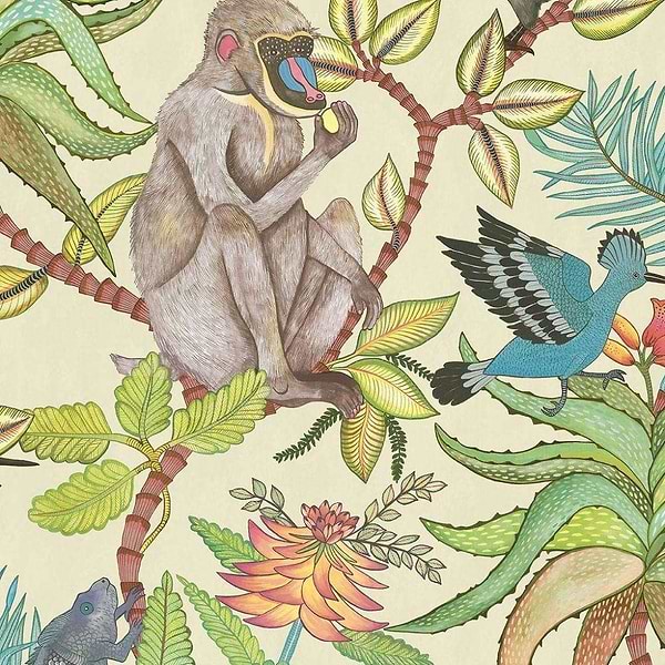 Savuti-Behang-Tapete-Cole & Son-Multi on Cream-Rol-109/1007-Selected Wallpapers