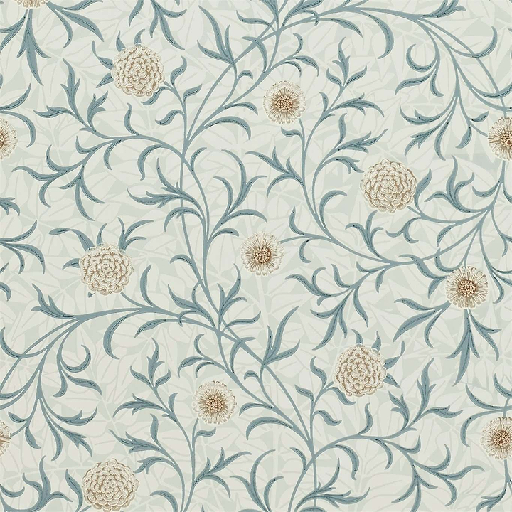 Scroll-behang-Tapete-Morris & Co-Loden/Slate-Rol-210362-Selected Wallpapers