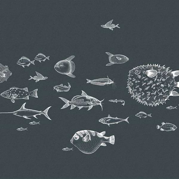 Sea Current-Behang-Tapete-Coordonne-Navy-Non Woven-9500602-Selected Wallpapers