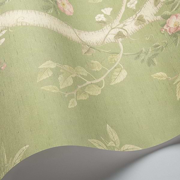 Seasonal Woods-Behang-Tapete-Cole & Son-Jade SILK-Rol-120/6021S-Selected Wallpapers