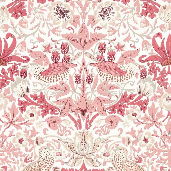 Simply Strawberry Thief-Behang-Tapete-Morris & Co-Madder-Rol-217059-Selected Wallpapers