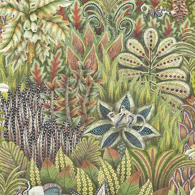 Singita-Behang-Tapete-Cole & Son-Olive Green Multi-Rol-109/7034-Selected Wallpapers