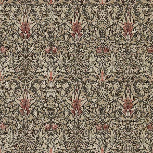 Snakeshead-behang-Tapete-Morris & Co-Charcoal/Spice-Rol-216425-Selected Wallpapers