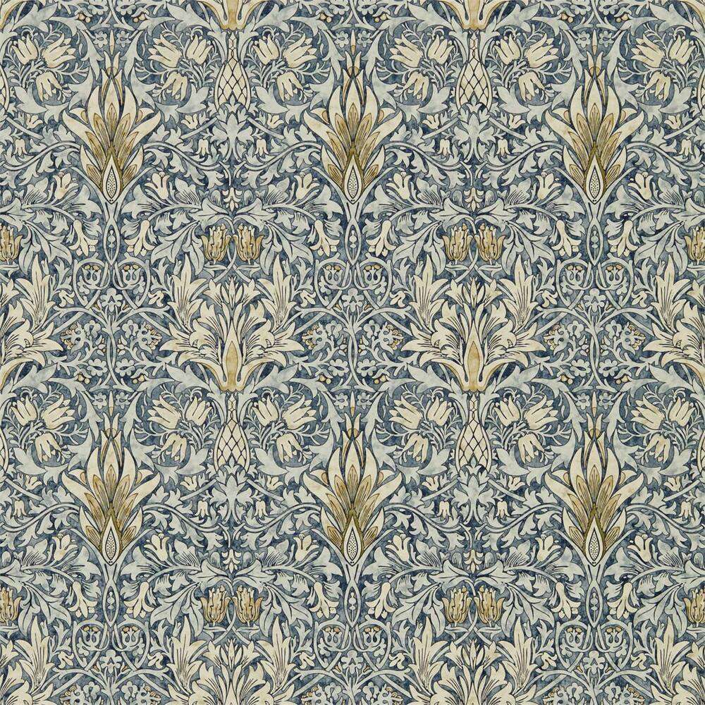 Snakeshead-behang-Tapete-Morris & Co-Indigo/Cumin-Rol-216428-Selected Wallpapers