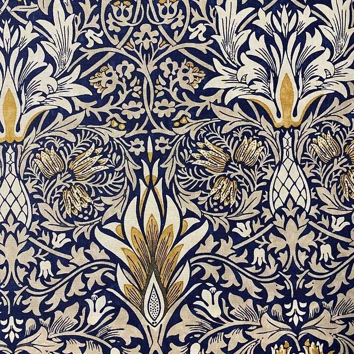 Snakeshead stof-Fabric-Tapete-Morris & Co-Indigo/Hemp-Meter (M1)-226460-Selected Wallpapers