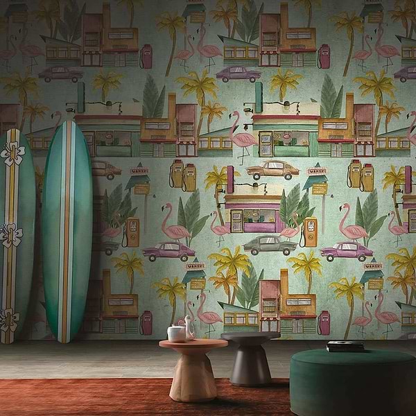 South Beach-behang-Tapete-Inkiostro Bianco-Selected Wallpapers