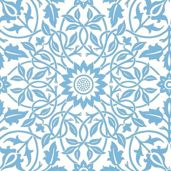St James Ceiling-Behang-Tapete-Morris & Co-China Blue-Rol-217079-Selected Wallpapers