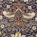 Strawberry Thief stof-Fabric-Tapete-Morris & Co-Grape/Gold-Meter (M1)-226701-Selected Wallpapers