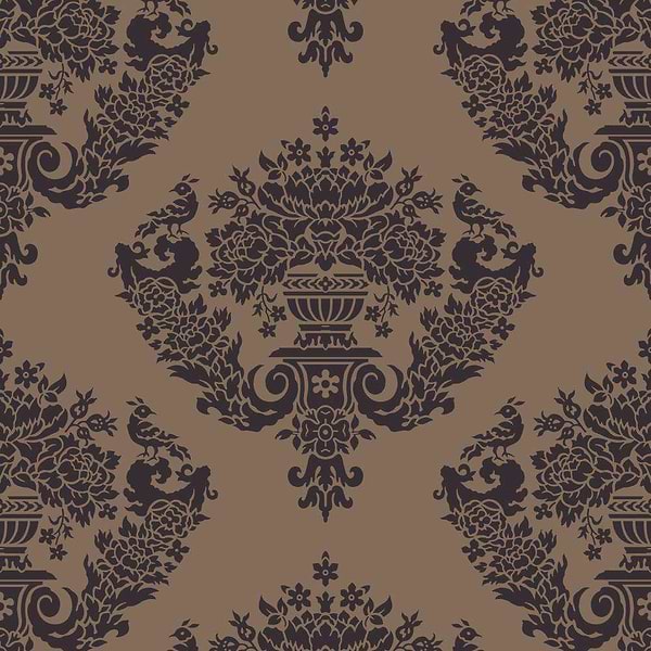 Sudbury-behang-Tapete-Cole & Son-Black on Metallic-Rol-88/12050-Selected Wallpapers