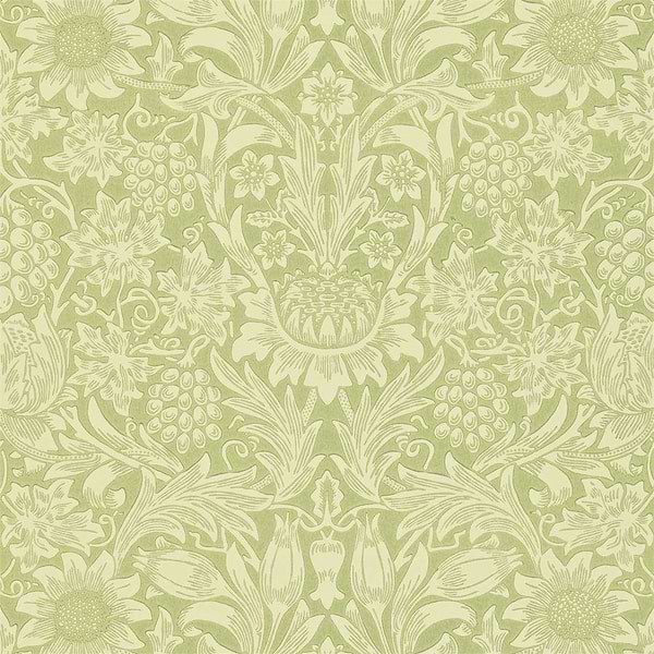 Sunflower Edge-behang-Tapete-Morris & Co-Pale Green-Rol-210477-Selected Wallpapers