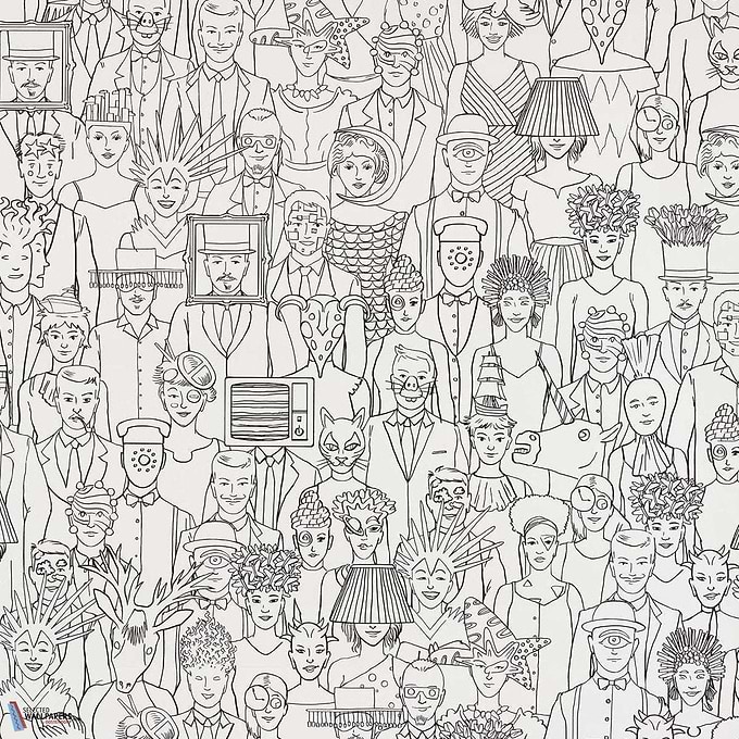 Surrealist Ball-Behang-Tapete-Pierre Frey-Croquis-Meter (M1)-FP796001-Selected Wallpapers