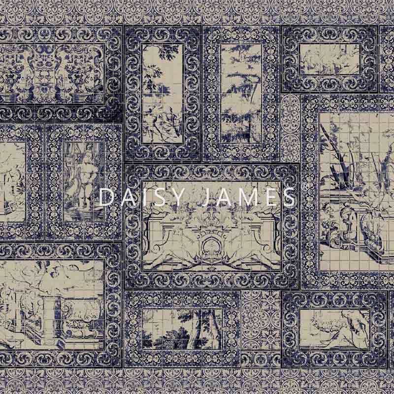 The Alfama behang-behang-Daisy James-Multicolor-Vinyl-M2-Selected Wallpapers & Interiors