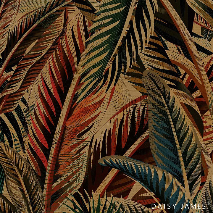 The Autumn behang-behang-Daisy James-Multicolor-Vinyl-M2-Selected Wallpapers &amp; Interiors