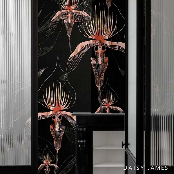 The Black Orchid behang-behang-Daisy James-Selected Wallpapers & Interiors
