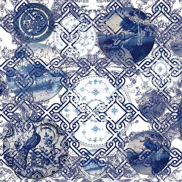 The Blue Delft NO 2 behang-behang-Daisy James-Original-Vinyl-M2-Selected Wallpapers & Interiors
