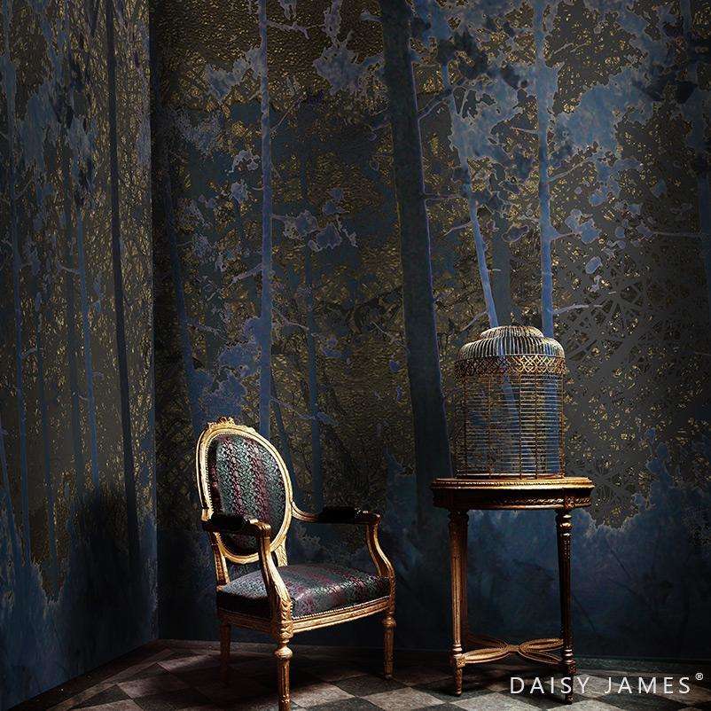 The Blue Forest behang-behang-Daisy James-Selected Wallpapers &amp; Interiors