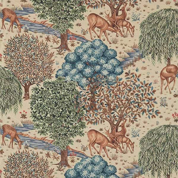The Brook stof-Fabric-Tapete-Morris & Co-Tapestry Linen-Meter (M1)-226708-Selected Wallpapers