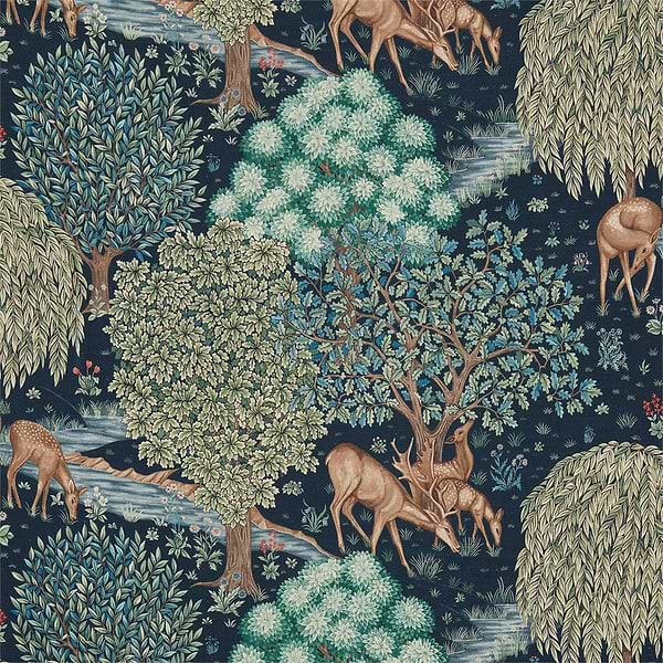 The Brook stof-Fabric-Tapete-Morris & Co-Tapestry Blue-Meter (M1)-226709-Selected Wallpapers