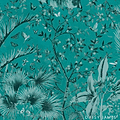 The Canopy behang-behang-Daisy James-Turquoise-Vinyl-M2-Selected Wallpapers & Interiors