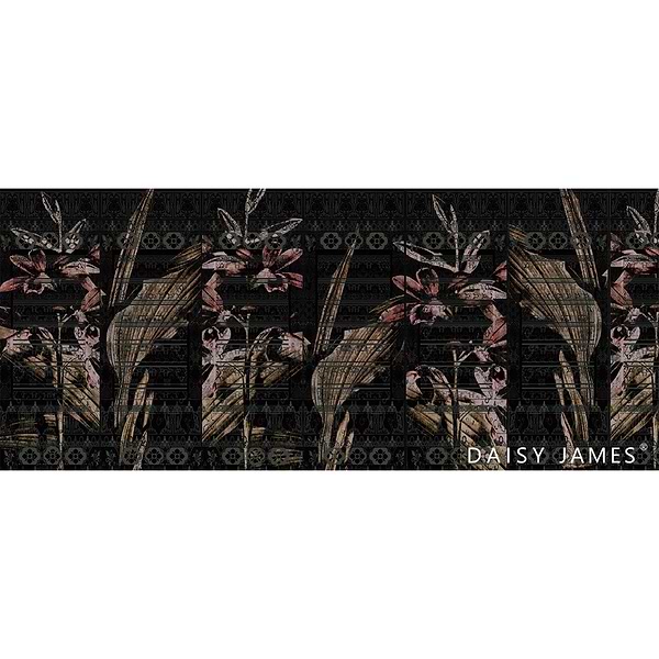 The Cartouche Black behang-behang-Daisy James-Selected Wallpapers & Interiors