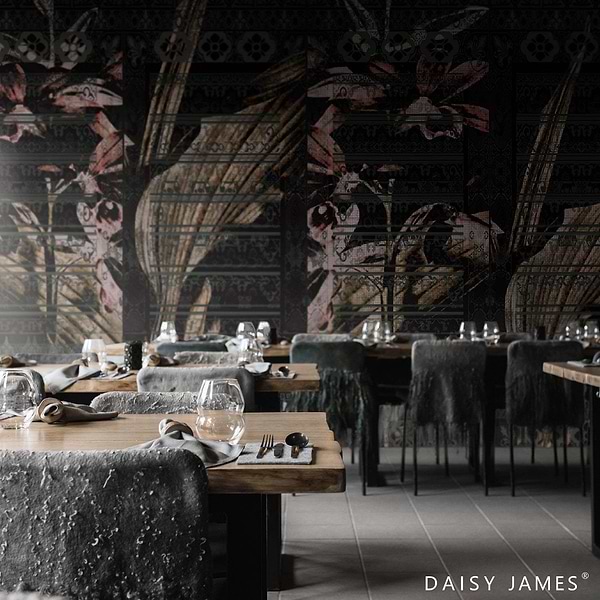 The Cartouche Black behang-behang-Daisy James-Selected Wallpapers &amp; Interiors