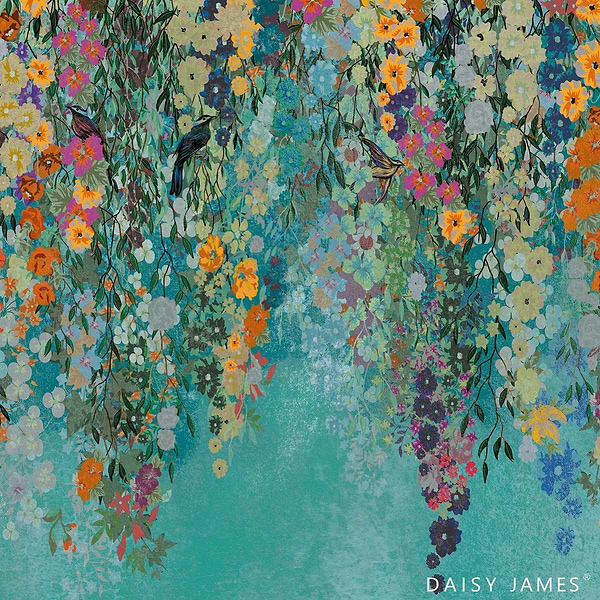 The Cascade behang-behang-Daisy James-Orange-Vinyl-M2-Selected Wallpapers &amp; Interiors