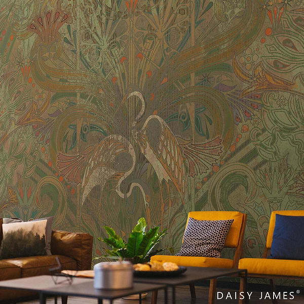 The Crane No1 behang-behang-Daisy James-Selected Wallpapers &amp; Interiors