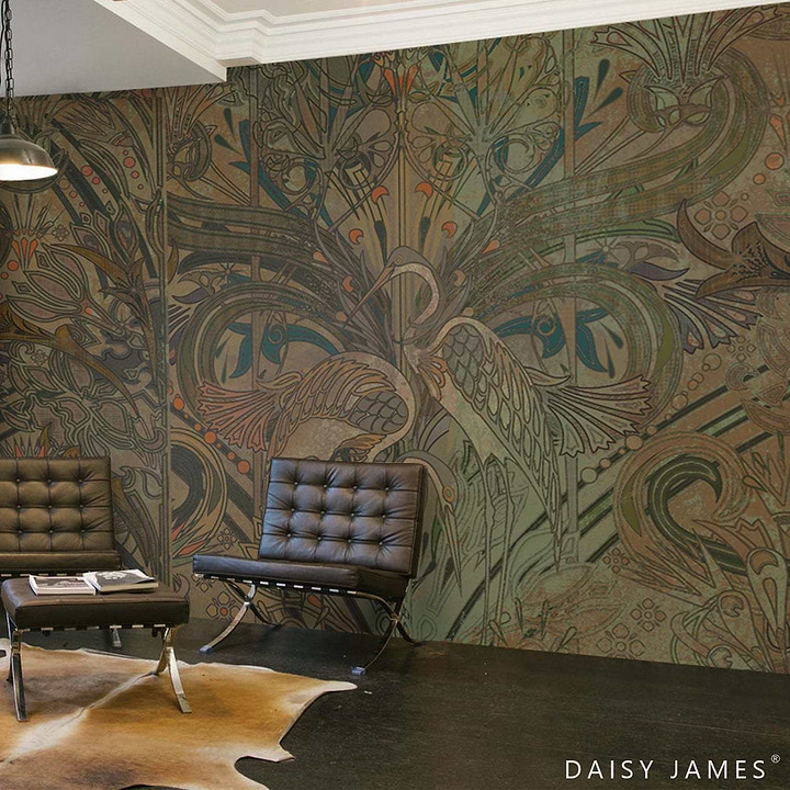 The Crane No2 behang-behang-Daisy James-Selected Wallpapers &amp; Interiors