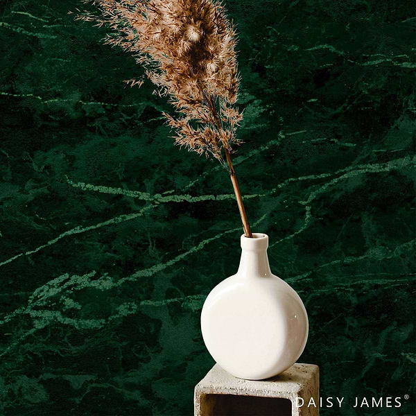 The Dark Greenstone behang-Behang-Daisy James-Selected Wallpapers &amp; Interiors