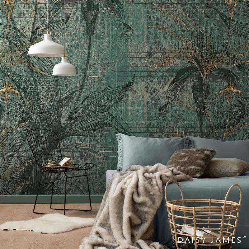The Green Orchid behang-behang-Daisy James-Selected Wallpapers & Interiors