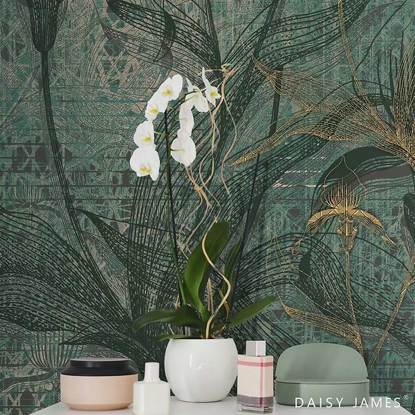 The Green Orchid behang-behang-Daisy James-Selected Wallpapers & Interiors