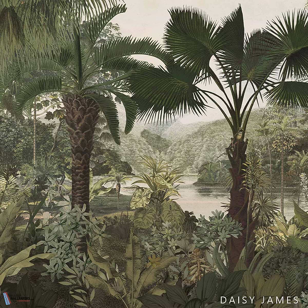 The Lagoon NO2 behang-behang-Daisy James-Yellow-Vinyl-M2-Selected Wallpapers &amp; Interiors