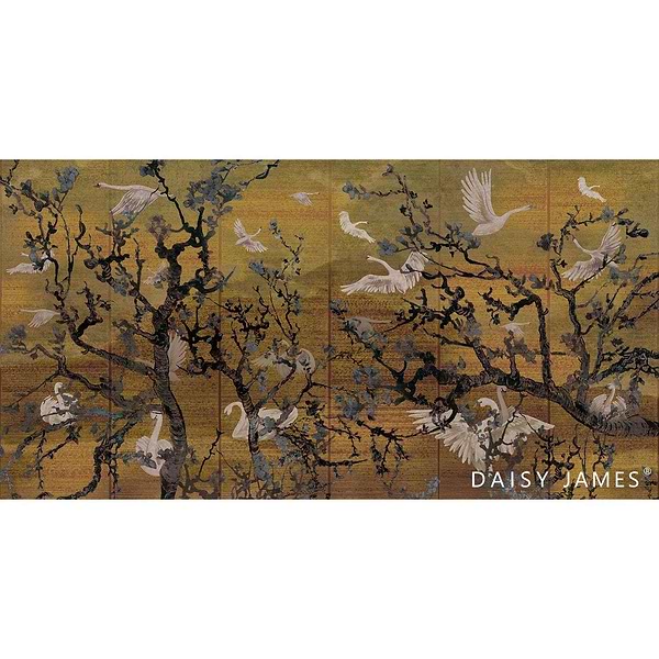 The Lake Ocher behang-behang-Daisy James-Selected Wallpapers & Interiors
