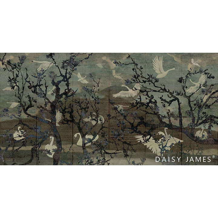 The Lake Petrol behang-behang-Daisy James-Selected Wallpapers &amp; Interiors
