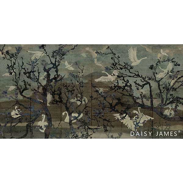 The Lake Petrol behang-behang-Daisy James-Selected Wallpapers & Interiors