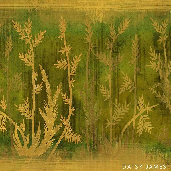 The Loom behang-behang-Daisy James-Green/Yellow-Vinyl-M2-Selected Wallpapers &amp; Interiors