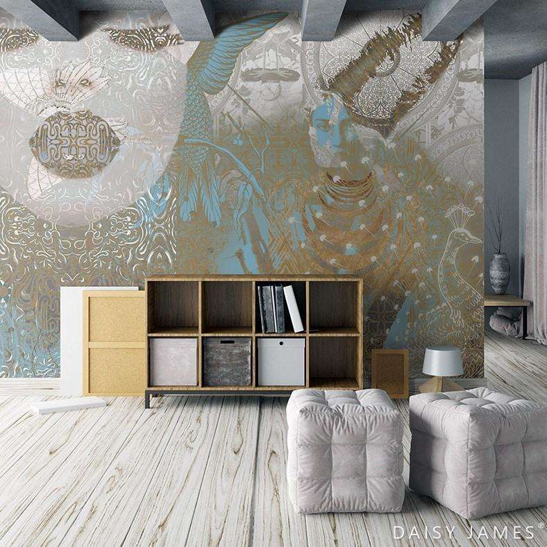 The Mermaid behang-behang-Daisy James-Selected Wallpapers & Interiors