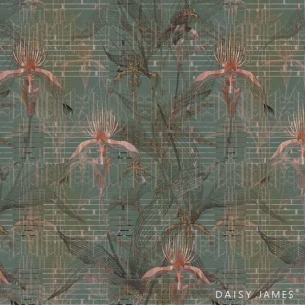 The Orchid behang-behang-Daisy James-Pastel-Vinyl-M2-Selected Wallpapers &amp; Interiors