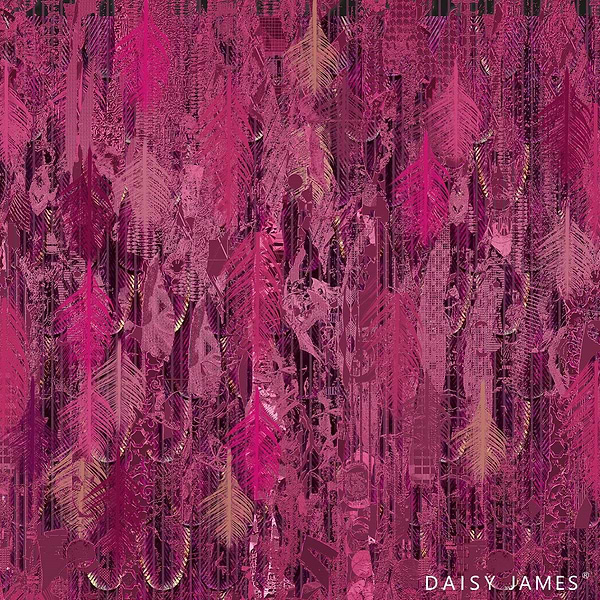 The Panache Aubergine behang-behang-Daisy James-Aubergine-Vinyl-M2-Selected Wallpapers &amp; Interiors
