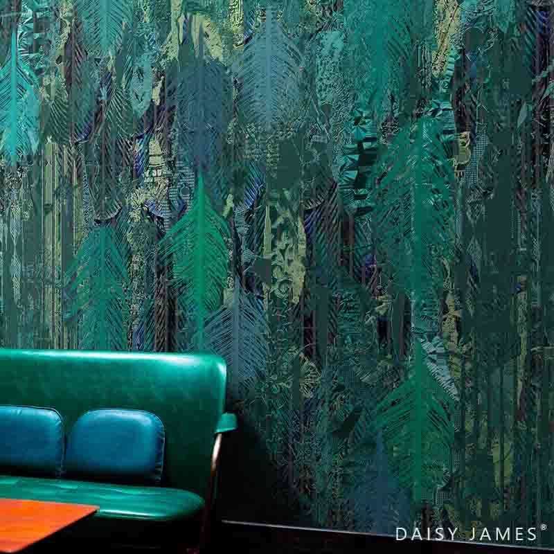 The Panache Turquoise behang-behang-Daisy James-Selected Wallpapers &amp; Interiors