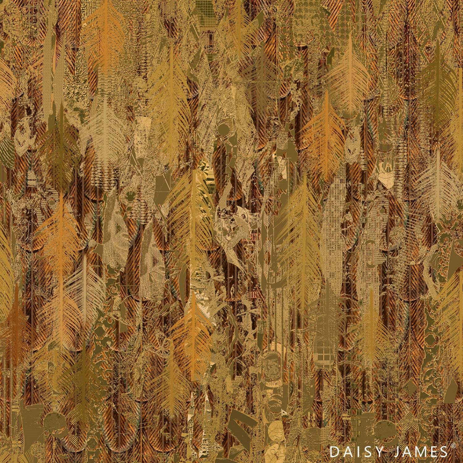 The Panache Yellow behang-behang-Daisy James-Yellow-Vinyl-M2-Selected Wallpapers &amp; Interiors