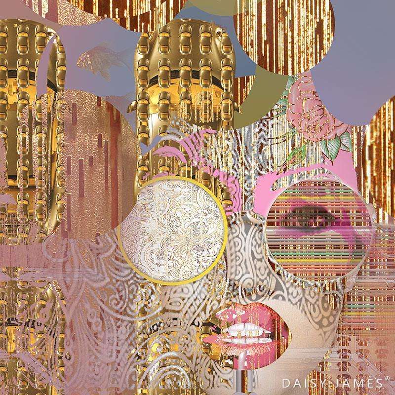 The Pink Lady behang-behang-Daisy James-Pink & Gold-Vinyl-M2-Selected Wallpapers &amp; Interiors