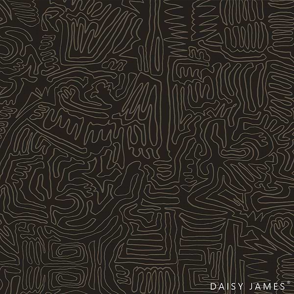 The Roam behang-Behang-Daisy James-Black-Vinyl-M2-Selected Wallpapers &amp; Interiors