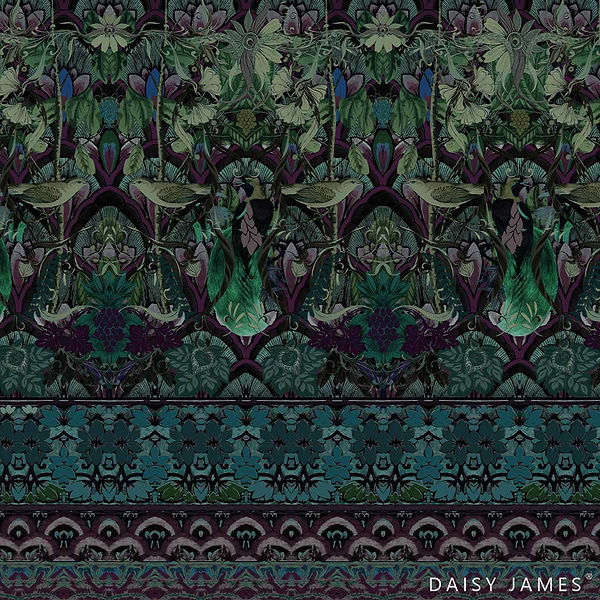 The Stella behang-behang-Daisy James-Blue-Vinyl-M2-Selected Wallpapers & Interiors