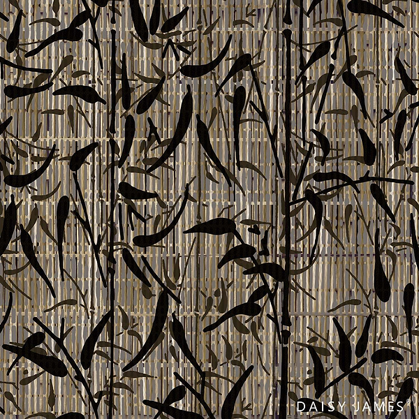 The Sumi-E behang-behang-Daisy James-Grey-Vinyl-M2-Selected Wallpapers &amp; Interiors