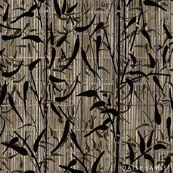 The Sumi-E behang-behang-Daisy James-Grey-Vinyl-M2-Selected Wallpapers & Interiors